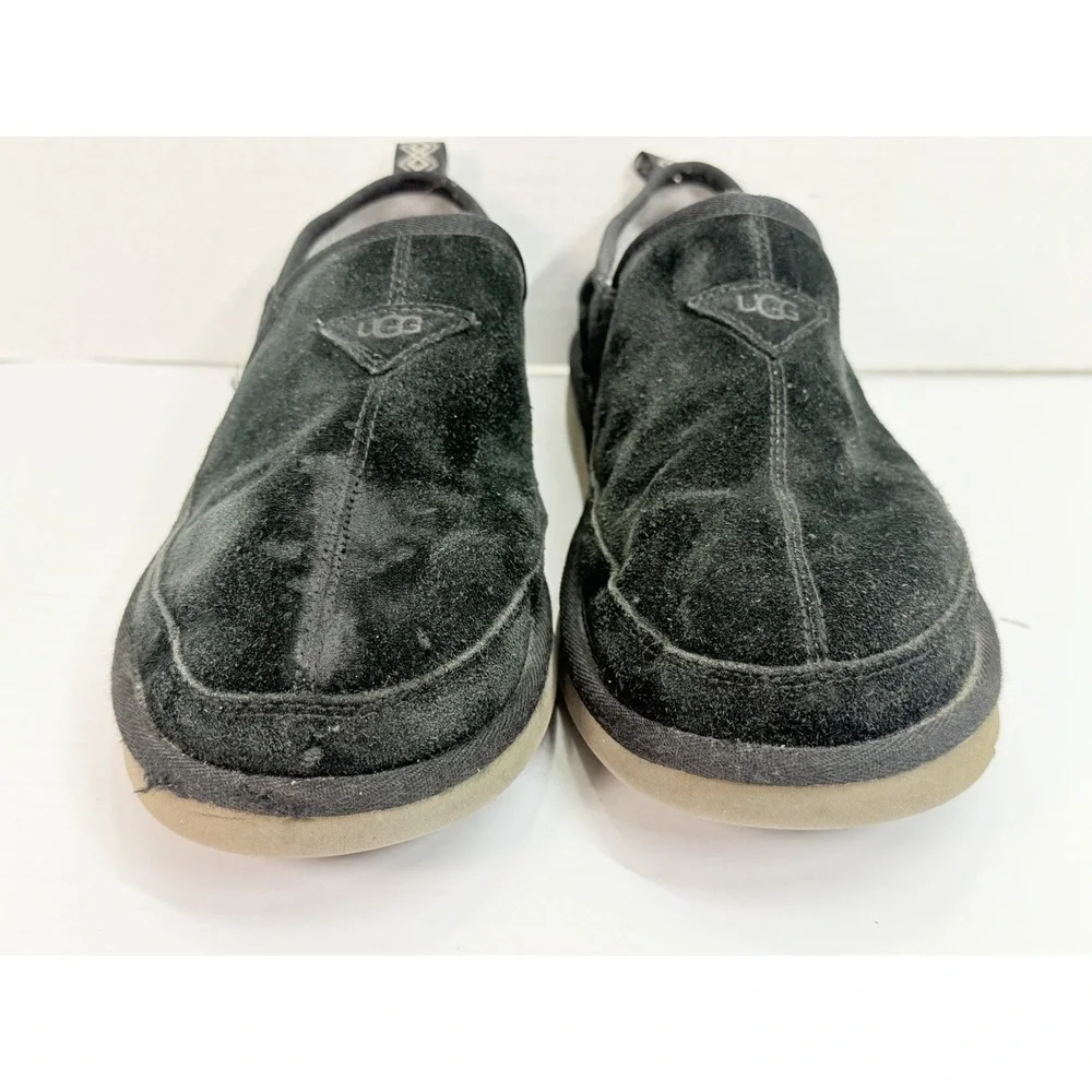 UGG Romeo Black Suede Sheepskin Slip‎ On Slippers Men's Size 12 1113455